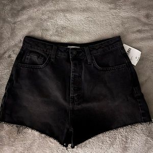 Forever 21 Distressed Black Denim Shorts